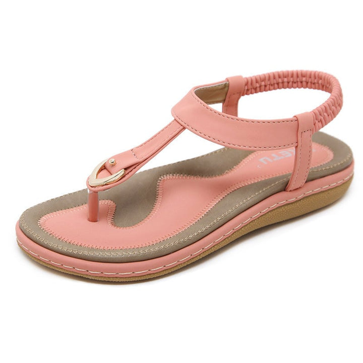 Elowen women's flat sandals in blue, top-down view showing full sandal shape