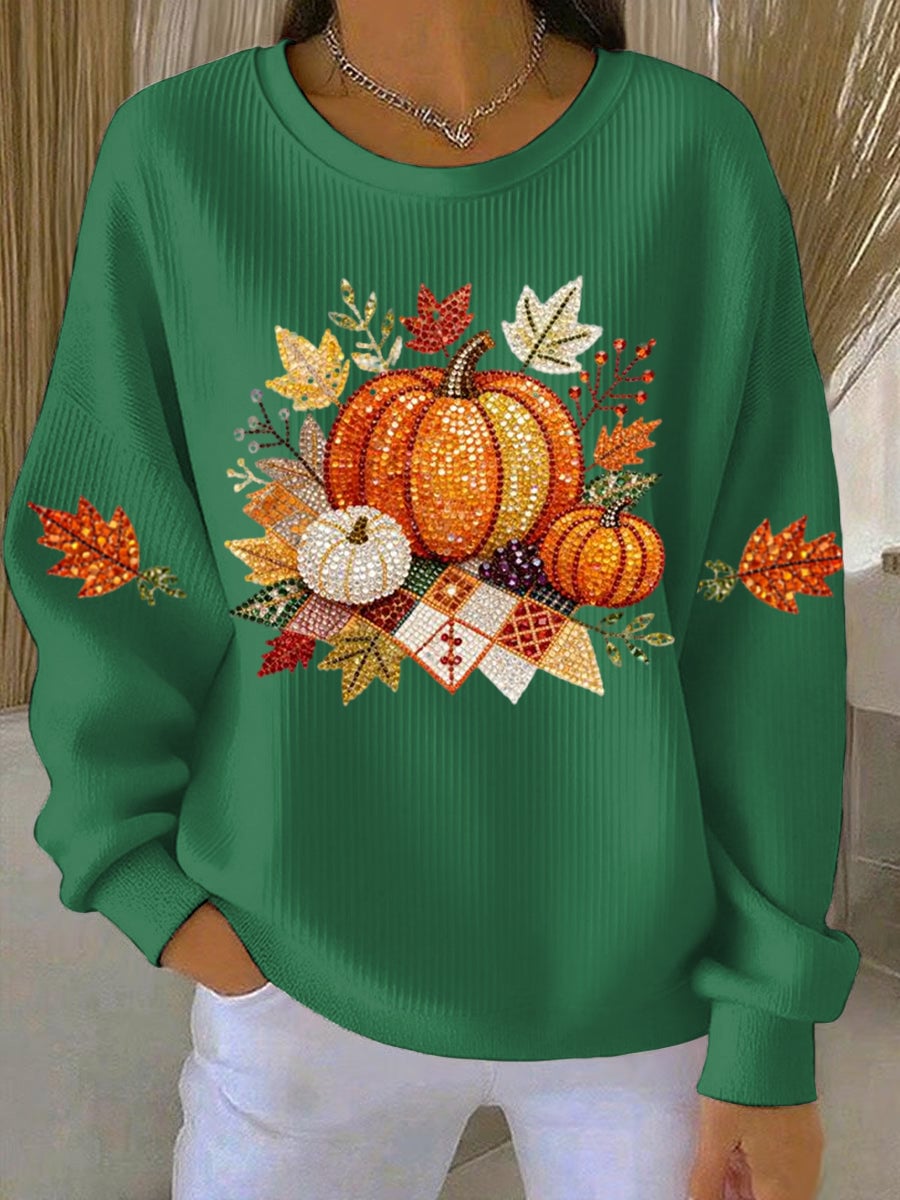 Group of Harvest Vibes sweatshirts displayed in multiple colors including blue and green