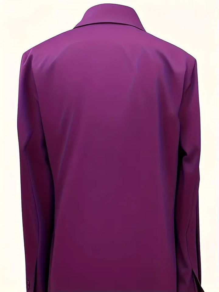Brown V-neck satin blouse flat lay on light background
