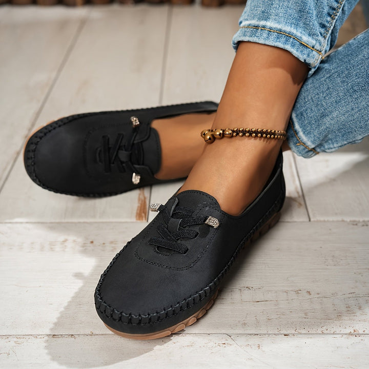 Sole view of Evelyne comfort loafers showing cushioned construction