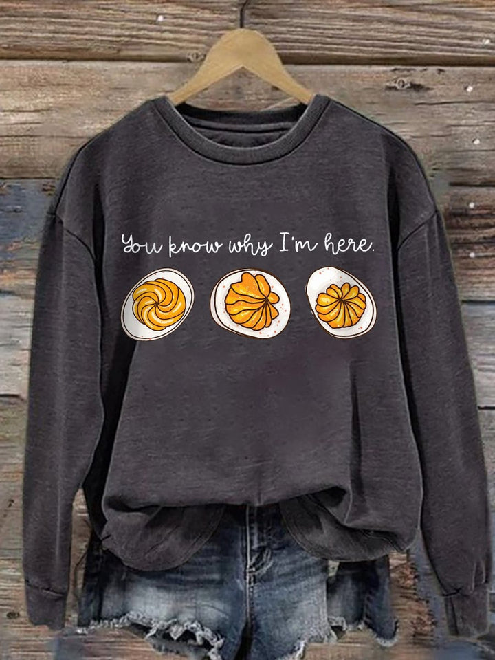 Side view of the relaxed-fit Feast Mode sweatshirt showing comfortable silhouette and cozy fabric