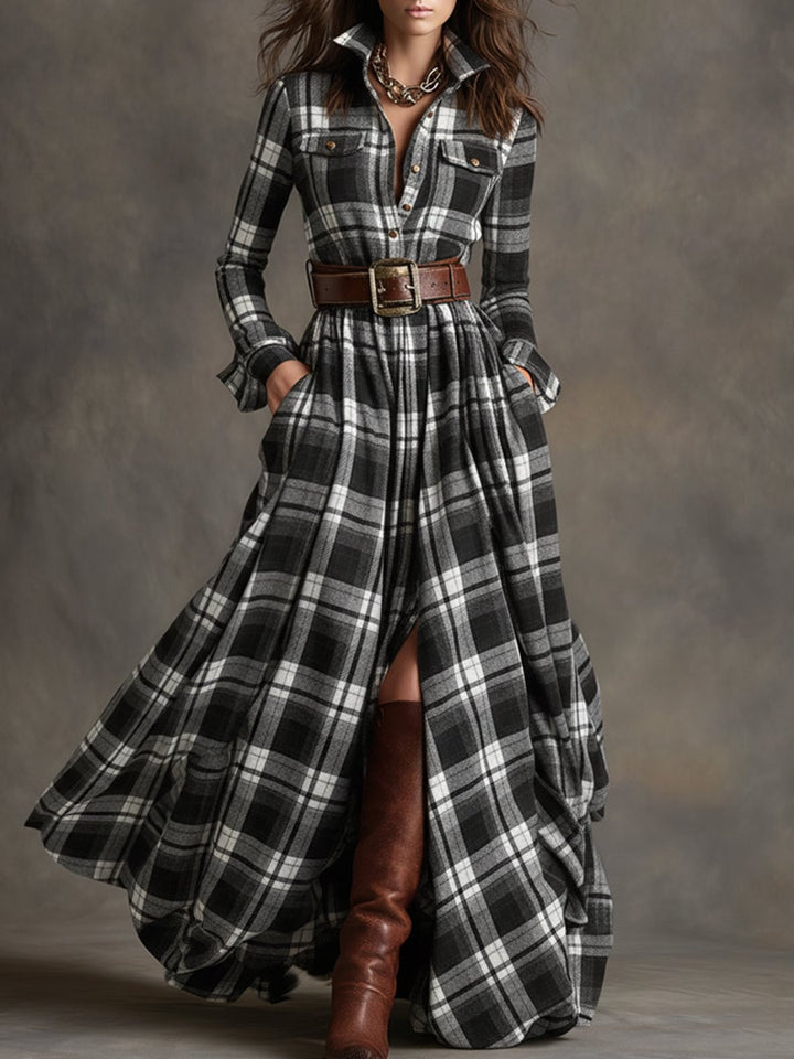 Back view of the Felicity classic button-up shirt dress in black showing the relaxed cut