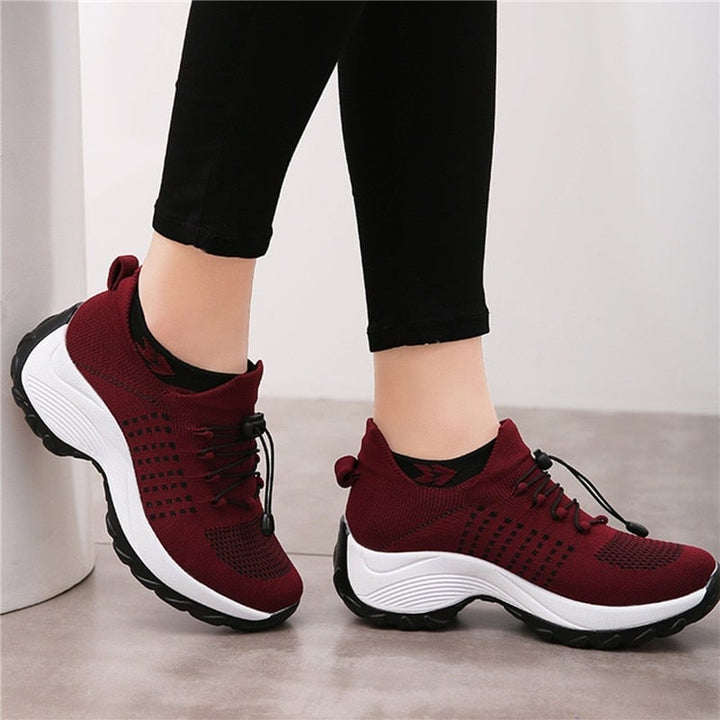 Felicity women's orthopedic comfort shoe in Red with cushioned sole and ergonomic design