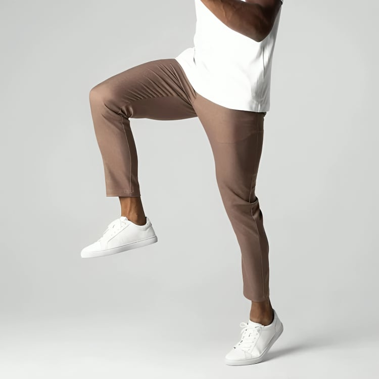 Women's chino pants in light brown with relaxed styling