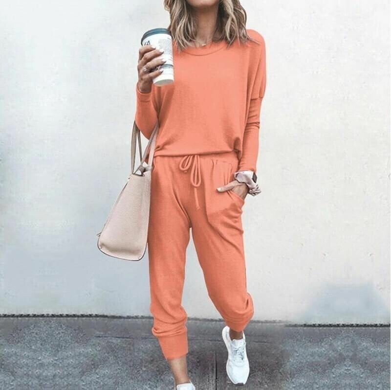 Model wearing the coordinated set in an alternate color option, styled for a semi-formal occasion