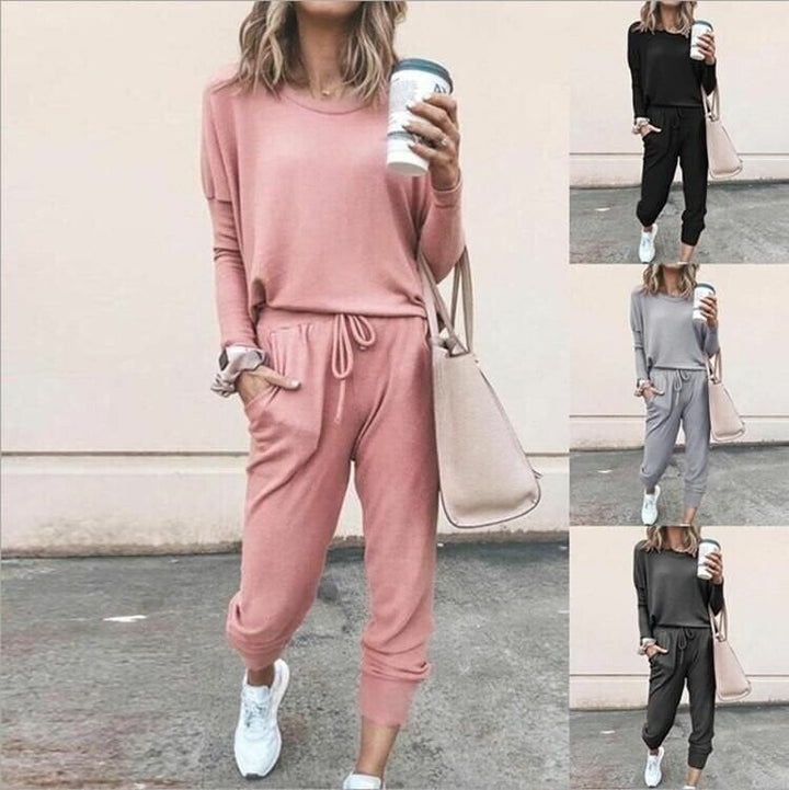 Lifestyle shot of model in the coordinated set, showcasing an effortless day-to-night look