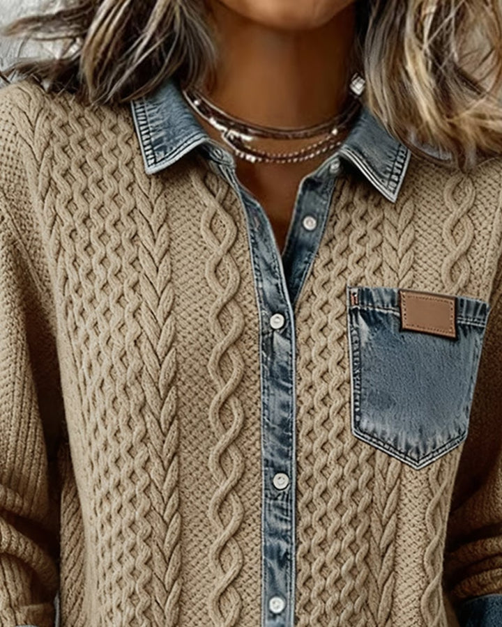 Detail shot of the Flora long-sleeve shirt sleeve and hem finish