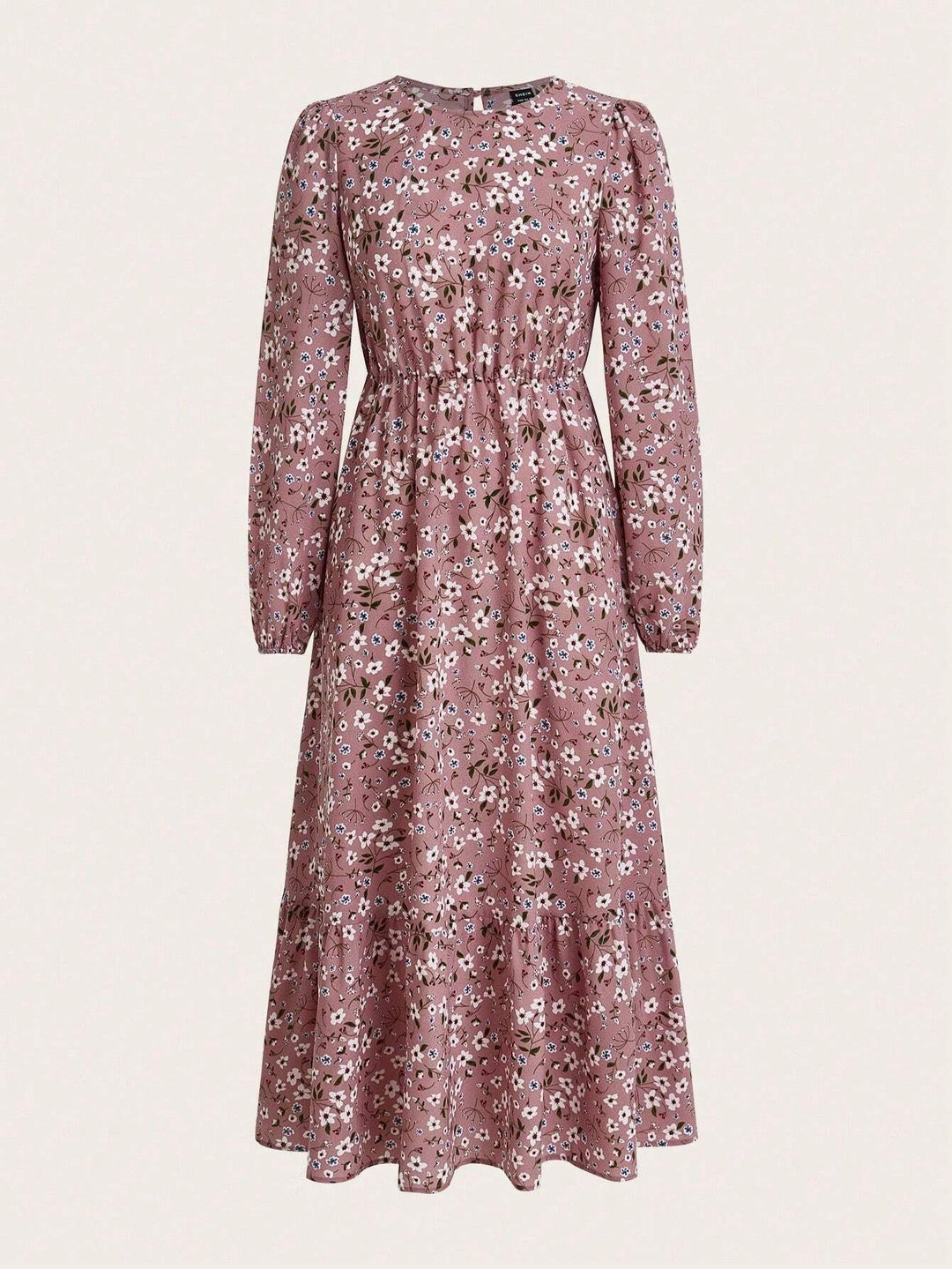 Flora maxi dress in royal blue floral print, full-length model shot