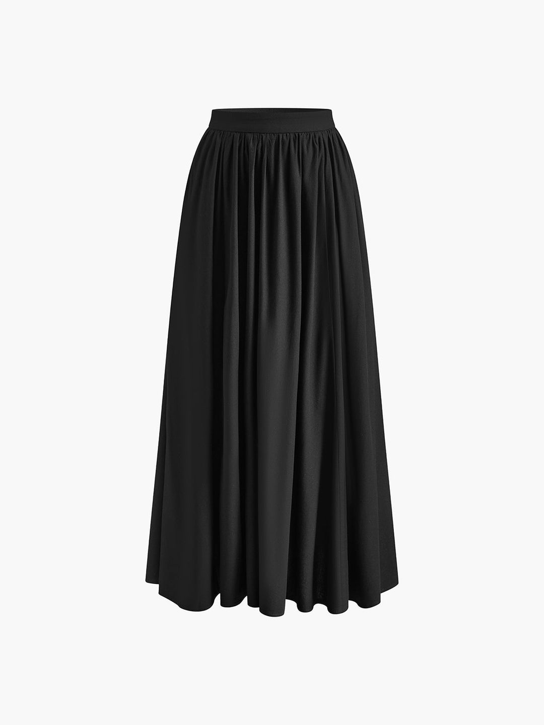 Florence green maxi skirt showing A-line silhouette and floor-length hem