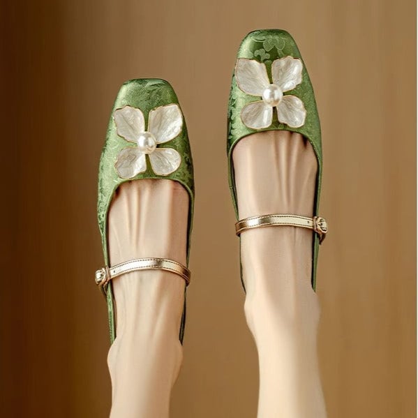 Florine floral slingback pumps in both colorways displayed on a neutral background