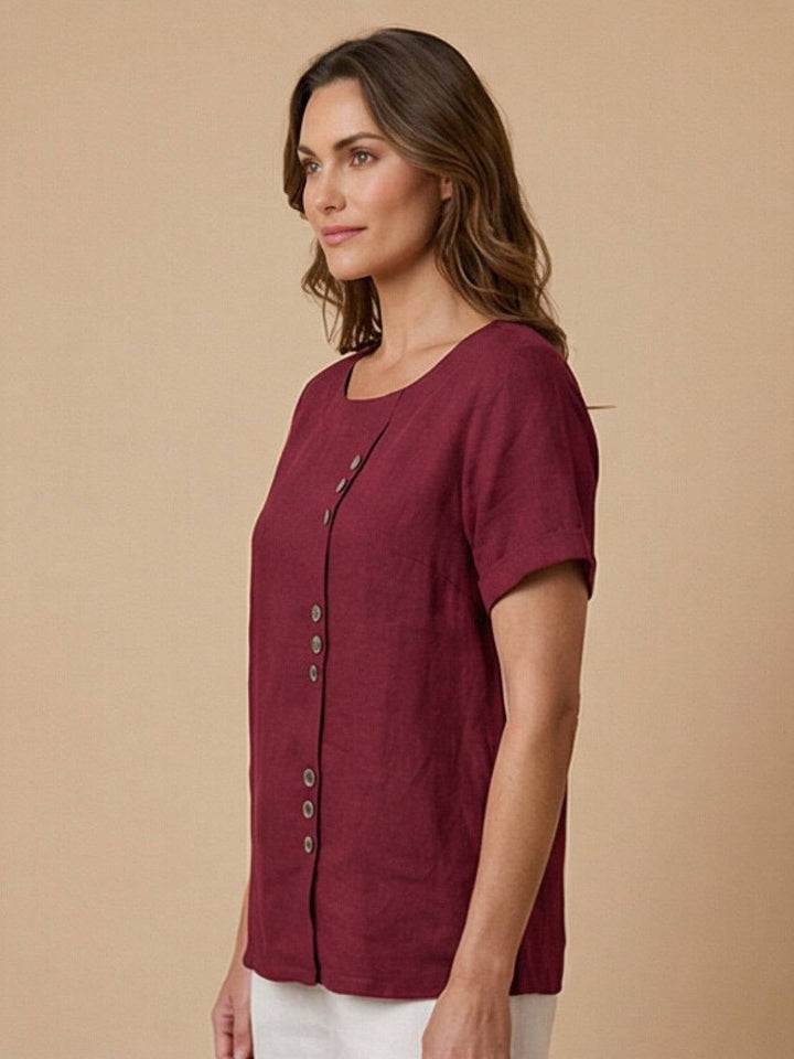 Flat lay of Foreen button detail top in Light Pink