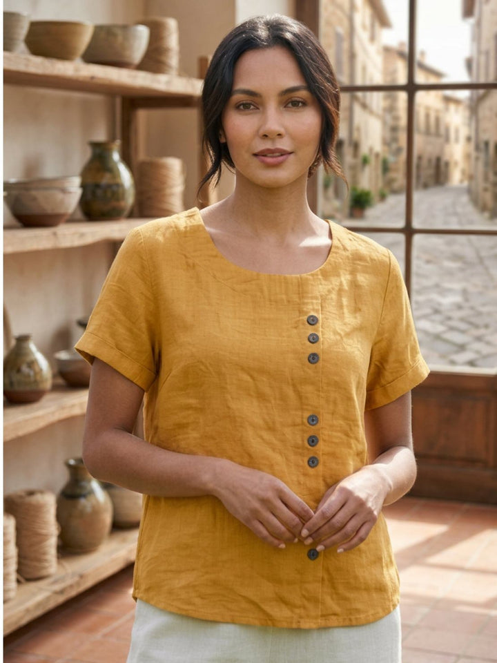 Flat lay of Foreen short sleeve top in White