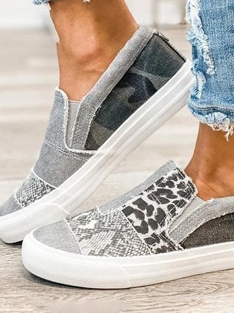Frances slip-on shoes in khaki and black side by side showing color options