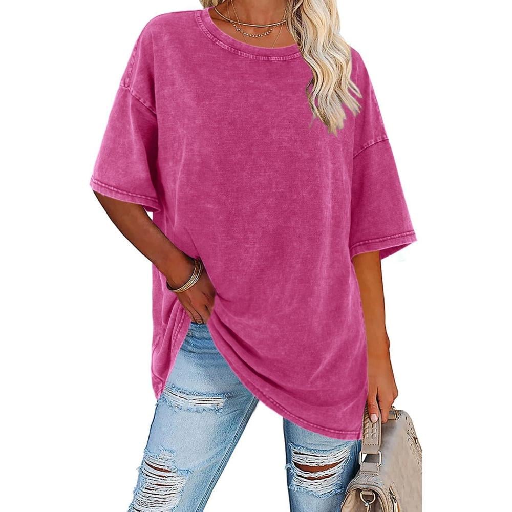 Army green oversized vintage women's t-shirt draped loosely, styled for casual everyday wear, front view