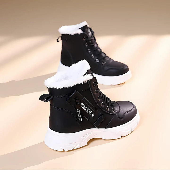 Freya comfort boots in khaki colorway displayed on a clean white background