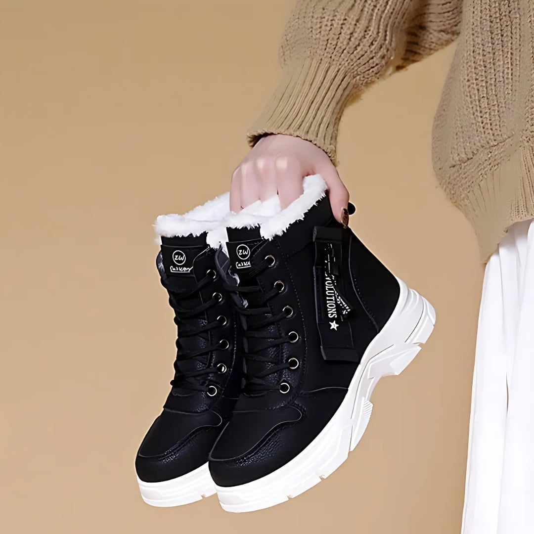 Florimay Freya comfort boots worn with a casual midi skirt outfit