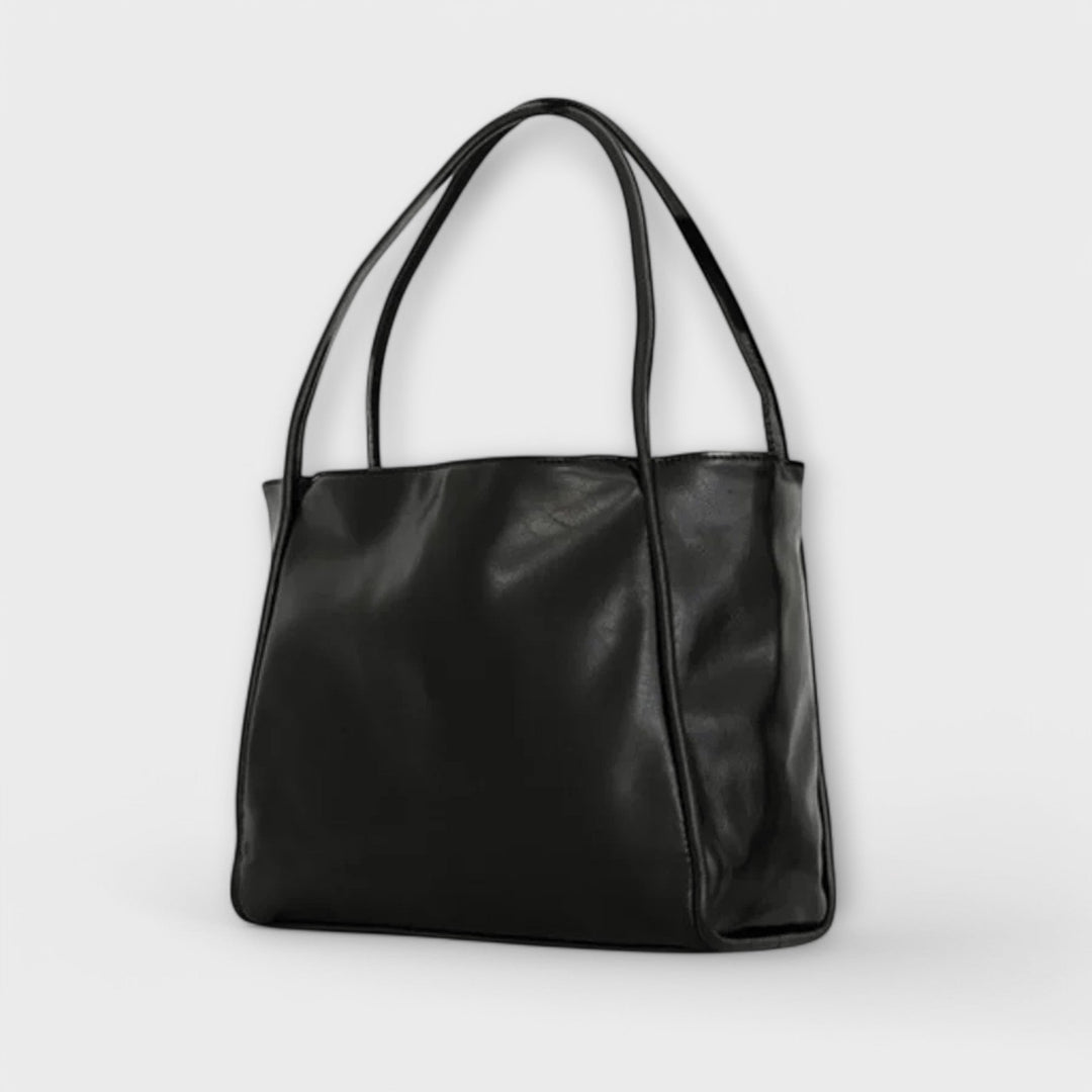 Freydis structured handbag front view showing spacious silhouette