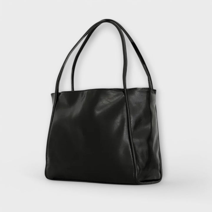 Freydis structured handbag front view showing spacious silhouette