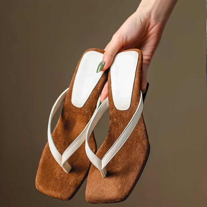 Georgette women's wedge sandal in beige with secure straps and padded insole, side view