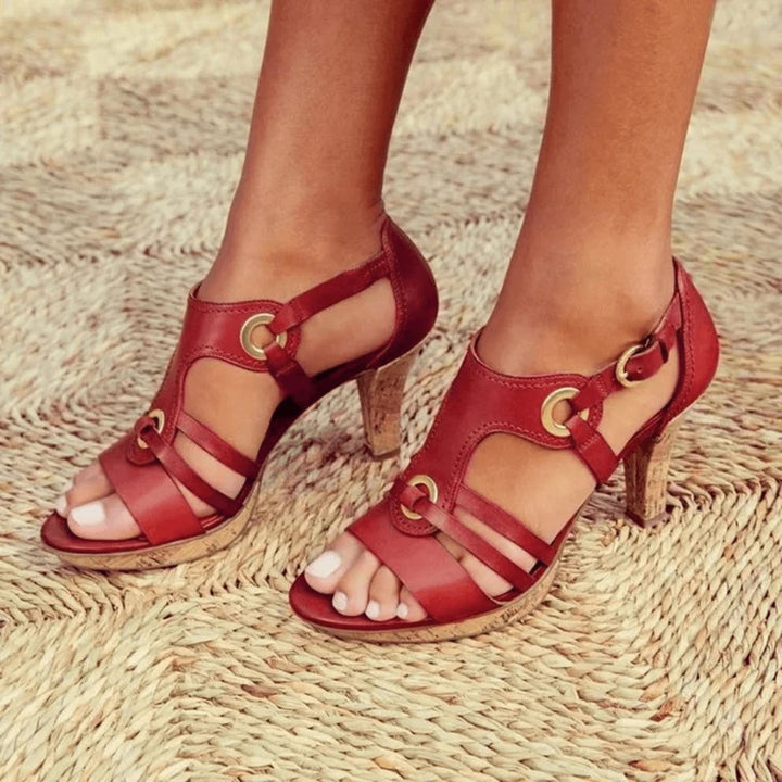 Glade women's heeled sandals with delicate straps and a sleek silhouette shown in a neutral colorway