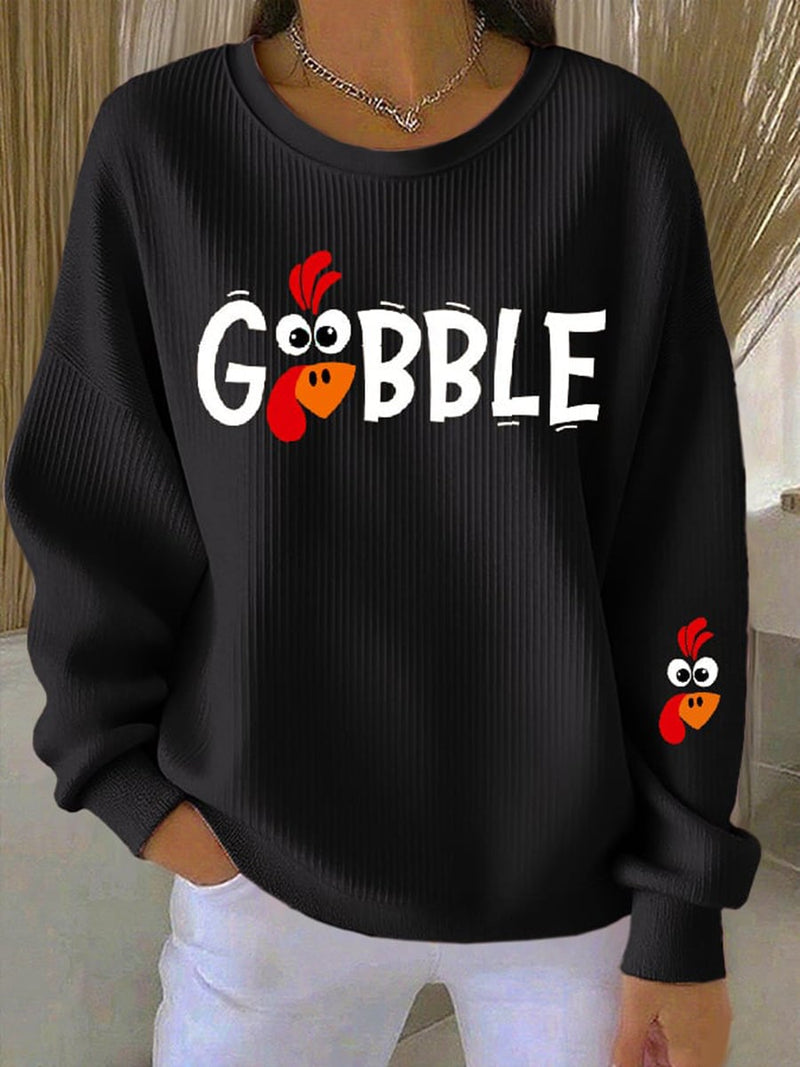 Gobble Season sweatshirt displayed to show relaxed silhouette and soft fabric texture