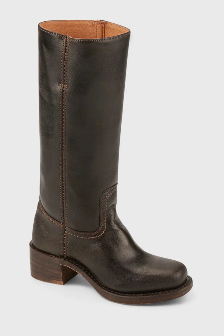 Grace boots in dark brown front-facing view on a neutral background