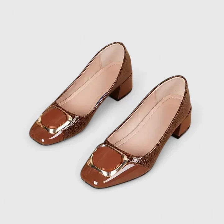 Detail shot of the padded insole of the Hallie loafers emphasizing all-day comfort support