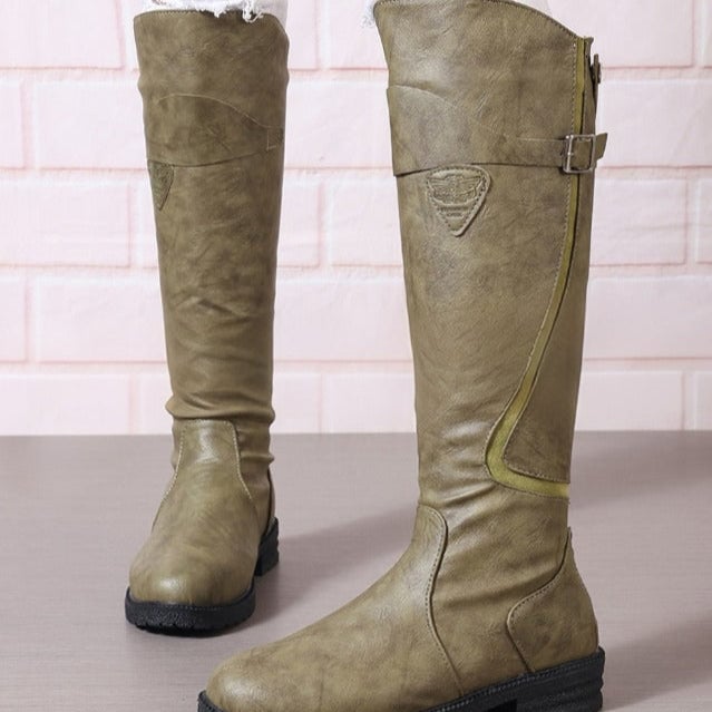Han high boots in dark brown displayed against a neutral background highlighting tall shaft design