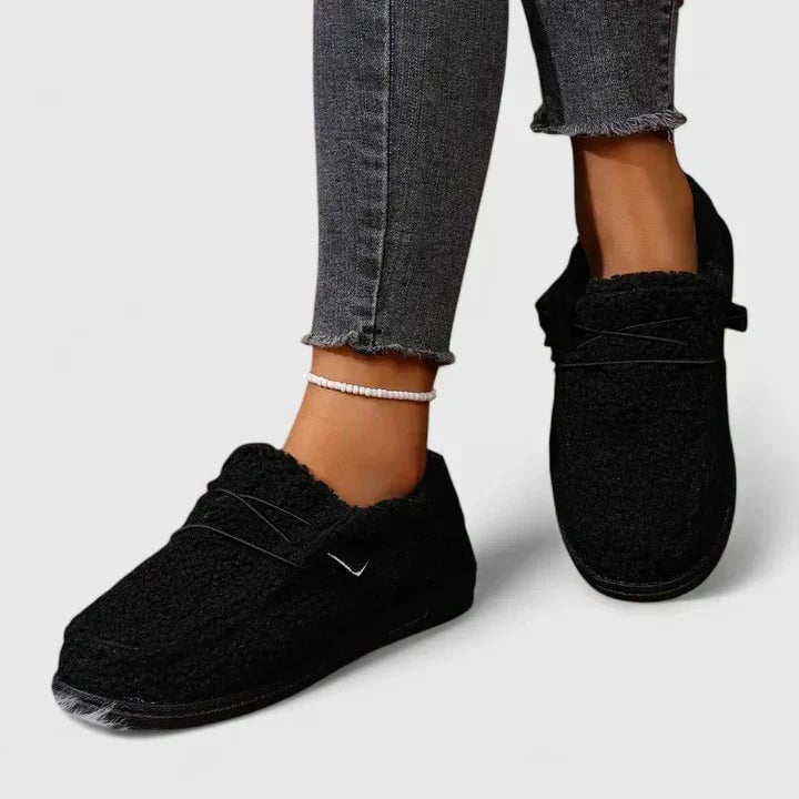 Pair of Hana orthopedic loafers in pink displayed side by side on a white surface
