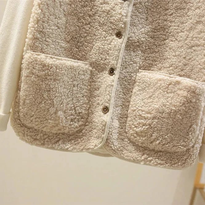 Three color options of the Harper classic cardigan — beige, brown, and khaki