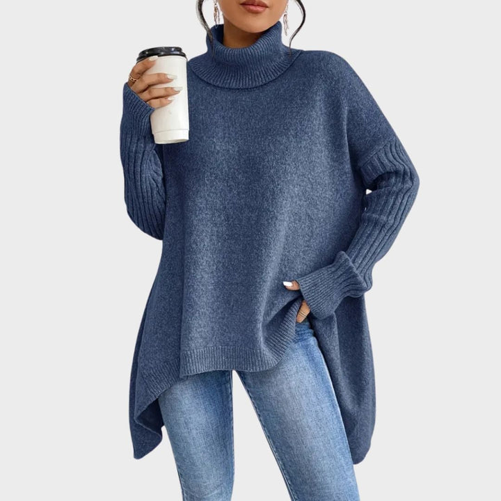 Detail shot of the Hazel long sleeve sweater cuff and soft breathable fabric