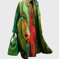 Green female face design