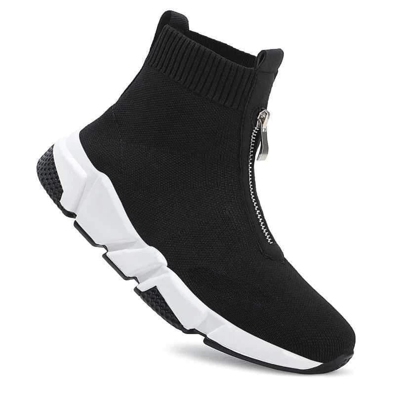 Pair of Hazel sock boots shown from above displaying the flexible, form-fitting design