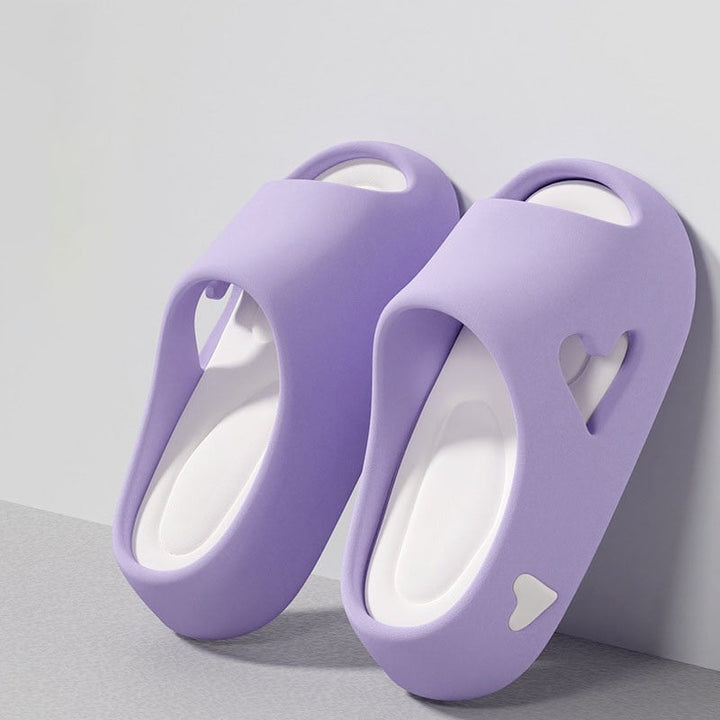 Heart flip flops in white styled for summer beach wear