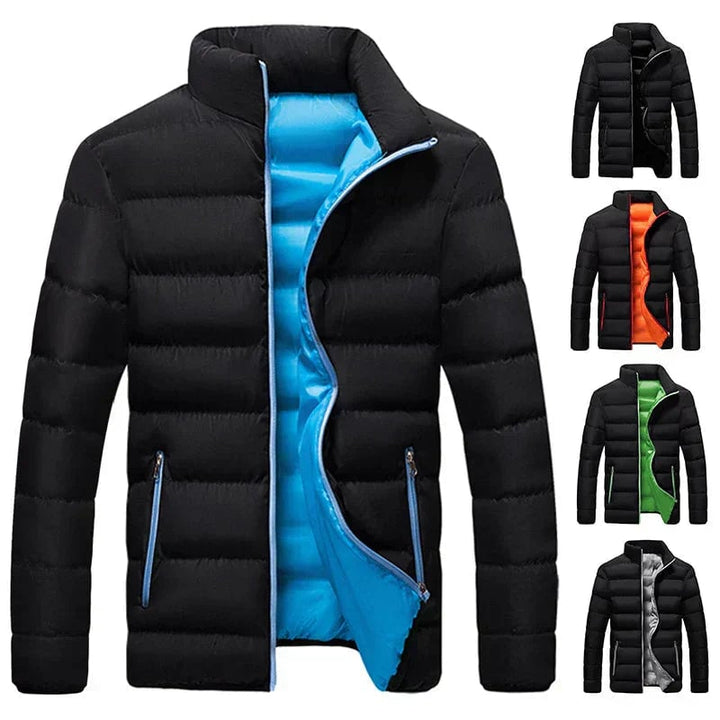 Hendrix Elegant Thermal Jacket shown in multiple available colors including black, blue, and orange
