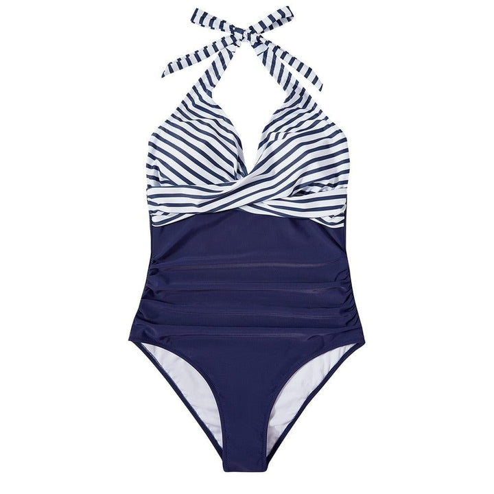 Back view of the Hilda swimsuit showcasing the dramatic low open-back design