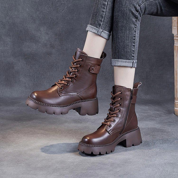 Holly orthopedic boots in brown paired with a midi skirt for a polished everyday look