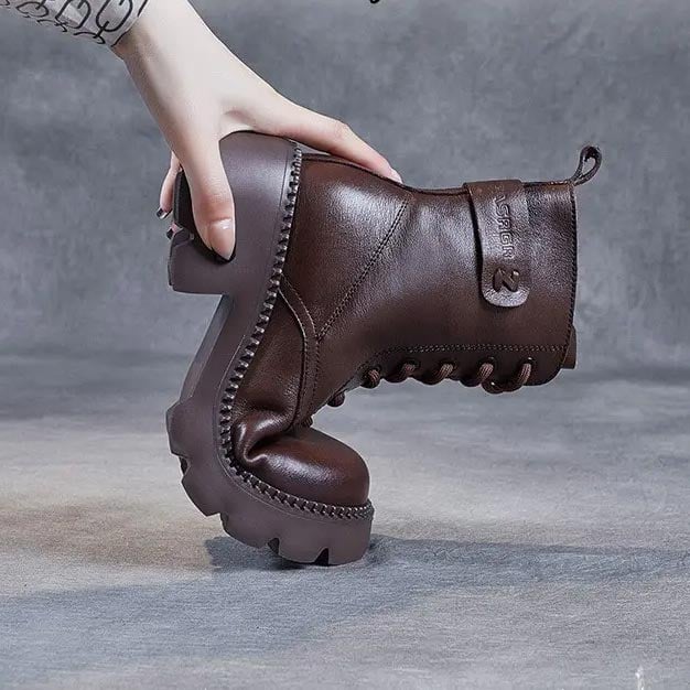 Top-down view of Holly orthopedic boots in black showing the toe box and overall shape
