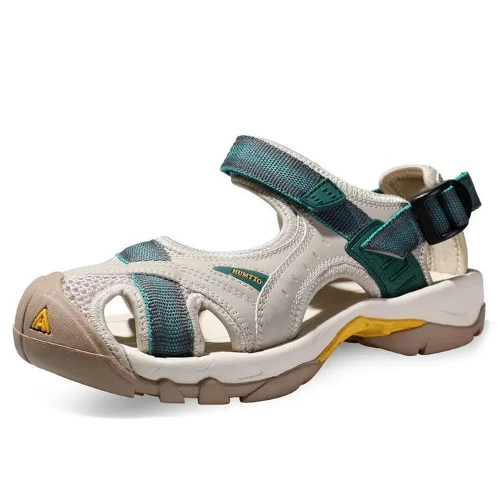 Holly women's adjustable sandals in purple, side profile showing sporty sole