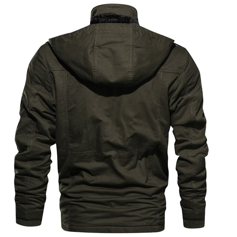 Side profile of the Hudson Military Elegant Coat in black showing tailored fit and clean lines