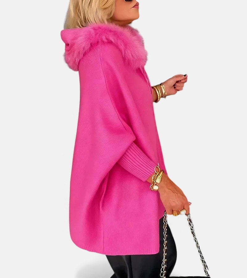 Irene casual hooded coat flat lay showing color and length