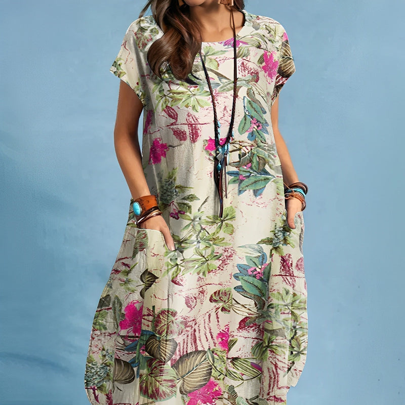 Close-up of the Jackie dress refined detailing and elegant neckline