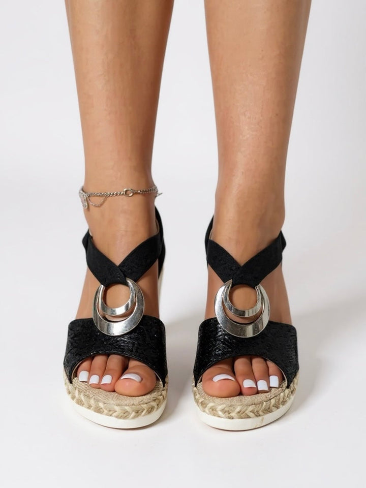 Jade cushioned sandals in blue, side profile highlighting lightweight flexible sole