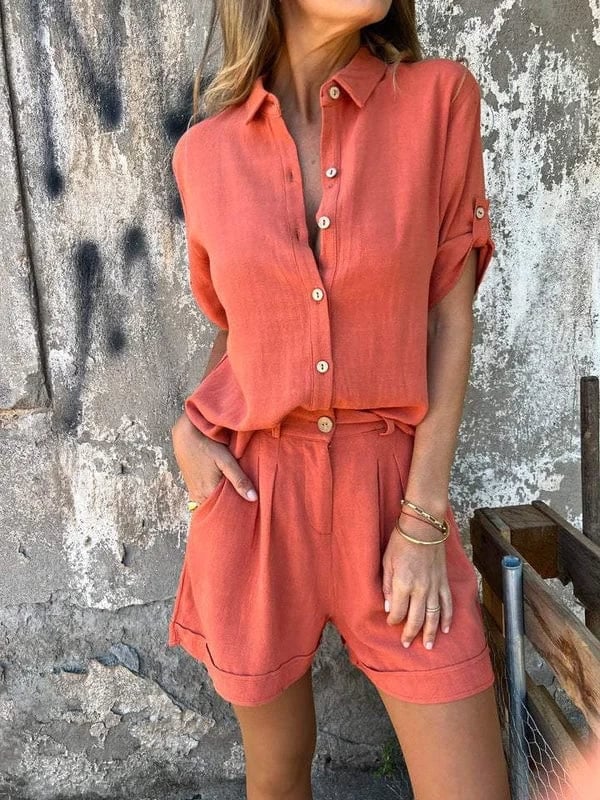 Model wearing the Jamie set in black, styled for a casual summer look