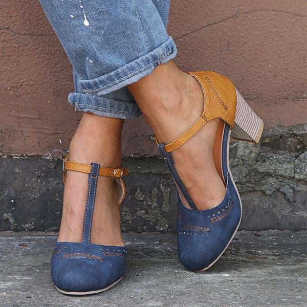 Janet comfort heels in gray styled with tailored trousers, full-length lifestyle shot