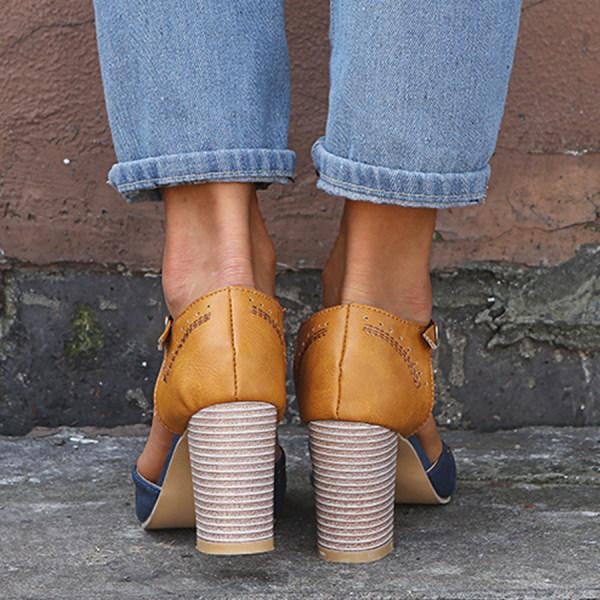 Janet orthopedic heels in all three color options — black, blue, and gray — flat lay