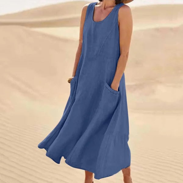 Jenny everyday dress in green, showcasing the flattering everyday fit