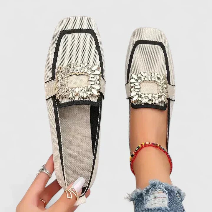 Jessie women's loafers in black displayed on a clean white background, front angle
