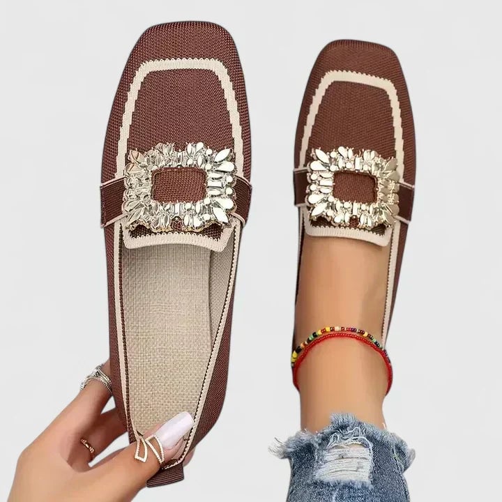 Jessie orthopedic loafers in blue showing flexible upper and sleek toe design