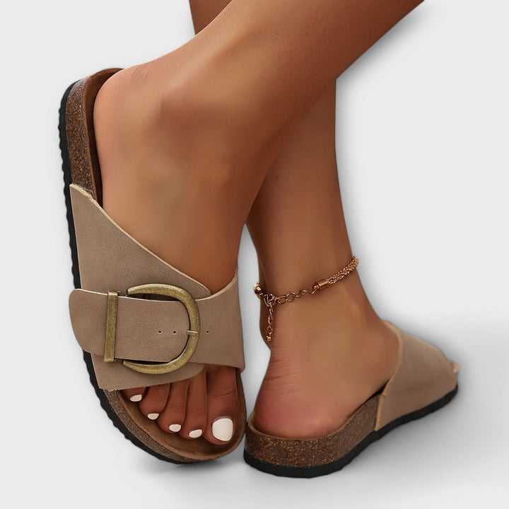 Joanna sandal outsole detail showing textured rubber grip pattern
